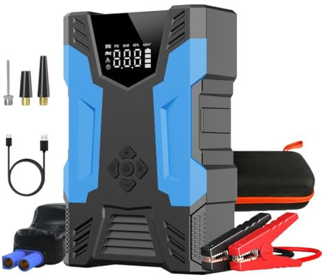 Batterie externe d'aide au démarrage avec compresseur d'air