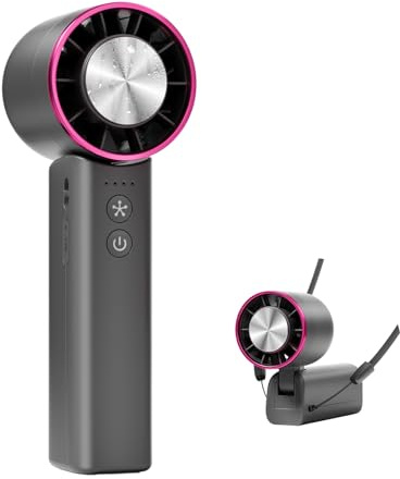 Sowmow Mini ventilatore portatile con raffreddamento a ghiaccio, ventola personale regolabile a 4 velocità, 4800 mAh, ricaricabile USB-C, ventilatore tascabile portatile ultra silenzioso per viaggi