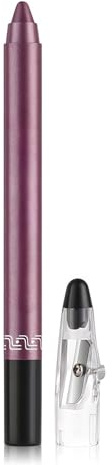 BelleFlair 1 unidad de lápiz sombra de ojos y delineador metálico, sombra de ojos brillante resistente al agua con sacapuntas, lápiz cremoso para un maquillaje duradero (Morado)