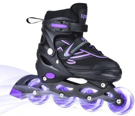 ERNAN Inline Skates,Adjustable Light up Kids Inline Skates, for Boys and Girls,Roller skate for Kids Youth, Beginner
