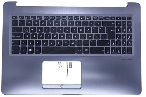 CHELIOZ Laptop parts Backlit Greek Croatian Latin Keyboard Palmrest For Asus NX580 X580GD X580VD X580VN NX580GD for Backlight for Topcase for Assembly for Teclado(Blue Latin backlit)