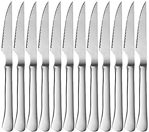 Menax - Coltello Carne - Coltelli da Bistecca - Coltelli Acciaio Inox - Coltello da Bistecca in Acciaio Inox - Coltelli da Tavola - Set di 12