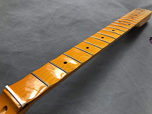 Big Head Full Scalloped Gitarrenhals Ersatz 22 Bünde 64,8 cm Ahorn Griffbrett gelb glänzend