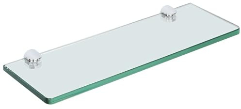 SAYAYO Floating Glass Shelves for Bathroom, 15 x 5 Inch Wall Glass Shelf