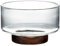 Angoily Glass Salad Bowl with Wooden Stand, Glass Fruit Basket, Clear Dessert Bowl for Fruit Home Kitchen Counter Accessory