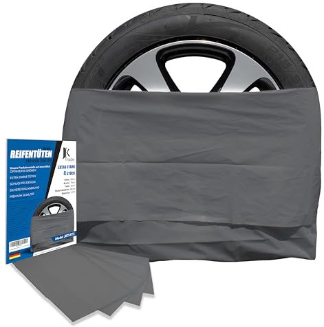 JK Trade® EXTRA Starkes 4-teiliges Premium Reifentaschen Set zur Reifen Aufbewahrung & Lagerung Ihrer Autoreifen, Reifensack Set, Felgen Tasche, passend für 16, 17, 18, 19, 20 Zoll (Grau)