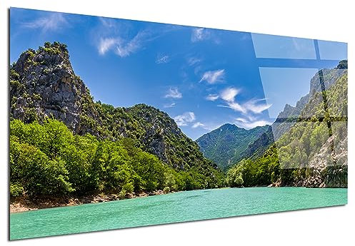 DECLINA, Lavagna in vetro acrilico, stampa su plexiglass, quadro in plexiglass decorativo nelle Gorges du Verdon, 150x75 cm