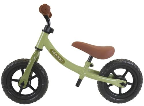Hippiez Metal Balance Bike Worker Old Green ab 2 Jahren – Green Loop Fahrrad – Verstellbarer Sattel und Lenker – Für Jungen und Mädchen – Kompakt und sicher – Niedriger Einstieg