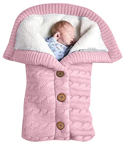 iOoppek Baby Cuddle Blankets Soft Fleece Knitted Baby Girls Boys Pram Baby Accessories Imprint Set Ink (Hot Pink, One Size)