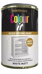 DIOXSTAR White Matt Tin Paint, Matt Finish, Long-Lasting Protection, All Purpose Paint for Interior & Exterior Application, Wood, Metal, Plastic, Fast Drying, 300ml (1 PCS)