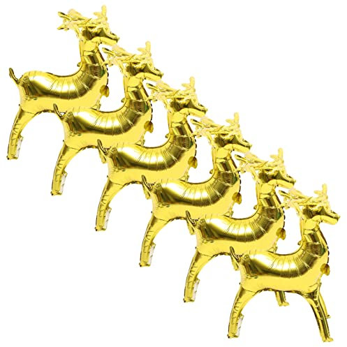 CRILSTYLEO 10st Elch Folienballons Füller Ballonpumpe Blase Ballonbogen Feiertagsballons Rentier Folienballon Ballon-tier-kit Rentier-ballon Helium Karikatur Aluminiumfolie Golden