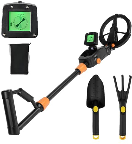 Detecteur de Metaux Enfants,Métaux léger avec Affichage LCD et Son, Détecteur de Métaux Très Sensible avec Bobine de Recherche étanche, Râteau, Pelle, pour Enfants ou Débutants