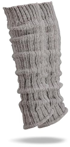 Stulpen mit Alpaka-Wolle – kuschelige Beinwärmer/Legwarmers, Rippstrick, Grobstrick, Wollstulpen – weich, warm & atmungsaktiv (Taupe/Beige, One size)