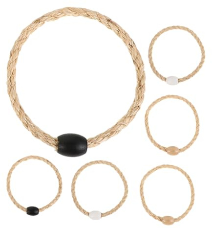 BESTonZON 6 pièces Jeu de Lancer Anneaux Corde pour Extérieur Anneaux Noirs Blancs et Pratique pour Garçon Fille et Adultes Pelouse et Plage
