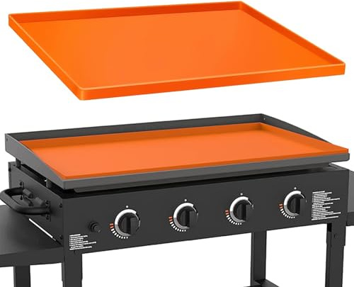 KINDLUME Tappetino in Silicone per Piastra, 90x54 cm Tappetino Anti-Grasso di Qualità Alimentare per Barbecue, Facile da Pulire e Riporre per Cucina all'Aperto