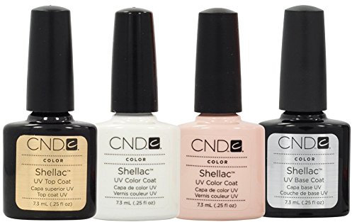 CND Shellac French Manicure Set - 4 x Shellac (Top Coat/Base Coat/Studio White/Clearly Pink)