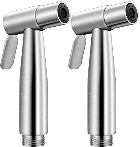 Lot de 2 têtes de pulvérisation pour bidet à main en acier inoxydable pour salle de bain et nettoyage de la cuisine et des toilettes