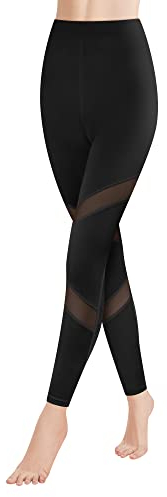 GOVIA 1er Pack Sport Leggings Damen lang High Waist Push Up Sportleggings Gym Pants Sporthose Elastisch Bauchweg Yoga Hose Fitnesshose Laufhose 4132 Schwarz S-M