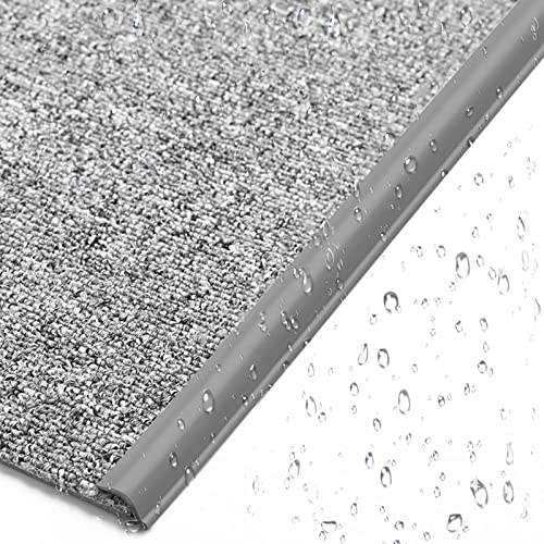 LSMKKA Übergangsleiste Übergangsprofil Teppichkantenband, Graue PVC-Bodenübergangsstreifen Kantenschutzleiste 1-15 M, Teppiche Fußmattenkante Formband Abdichten Selbstklebend (Size : 1500cm (49ft))