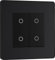 BG Electrical PCDMBTDS2B Variateur d'intensité double tactile avec plaque avant sans vis Noir mat
