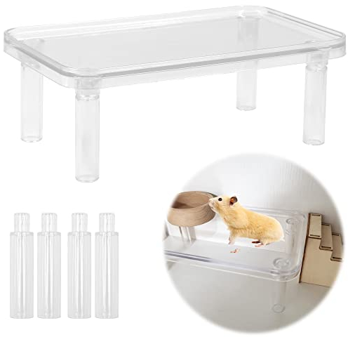 Hamster ZubehöR Set Plattform Brett - Station StäNder Barsch Stand Spielzeug Haustierbedarf Tisch Abnehmbar Kunststoff SpleißEn Geeignet für Kleintierverstecke Kletterleitern RutschenhäUschen