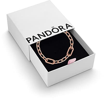 PANDORA ME Slim Link Chain Bracelet In 14K Rose Gold-Plated For Medallion Charms, Size 15, With Gift Box