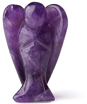QINJIEJIE Amethyst Schutzengel Figur Kristalle Engel Heilsteine Schutzengel Geschenke Kristalle Guardian Angel Statue Reiki Spirituelle Deko Engel Figur Talisman