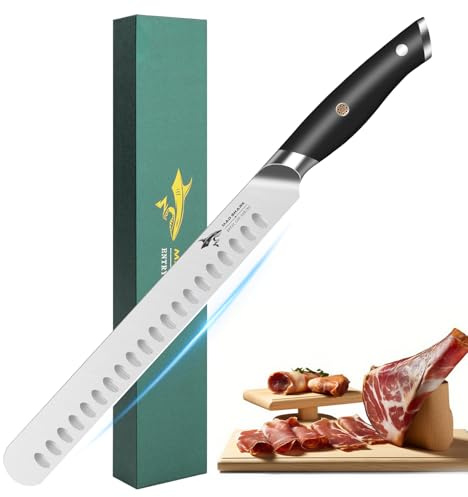 MAD SHARK Brisket Slicing Knife, 10 inch BBQ Knife Razor Sharp Curved Butcher Breaking Knives for Meat Cutting, knives for men with Gift Box