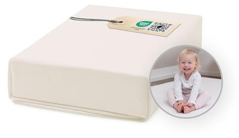 Ehrenkind® Spannbettlaken für Babybett Kinderbett | 100% Bio-Baumwolle Spannbettlaken 120x200 | Atmungsaktives Spannbetttuch (160 g/m²) | Oeko-TEX 100 Zertifiziert, 200x120cm Natur