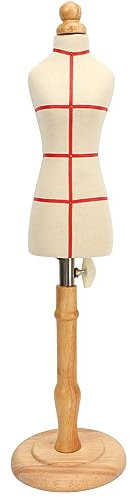 Forma di Abito da Donna, Modello di Abito da Donna Regolabile Torso con Corpo di Manichino in Legno di Faggio con Base in Legno Stabile per Espositore di Gioielli, Espositore