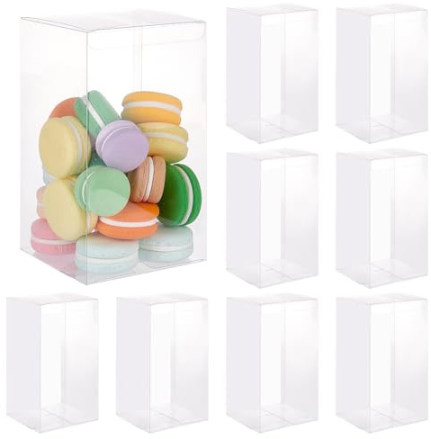 BENECREAT 10 st rektangel, klar presentask, 10 x 10 x 18 cm, godis, presentförpackning, tillbehör för bröllop, alla hjärtans dag, födelsedagsfest, choklad, godis, heminredning