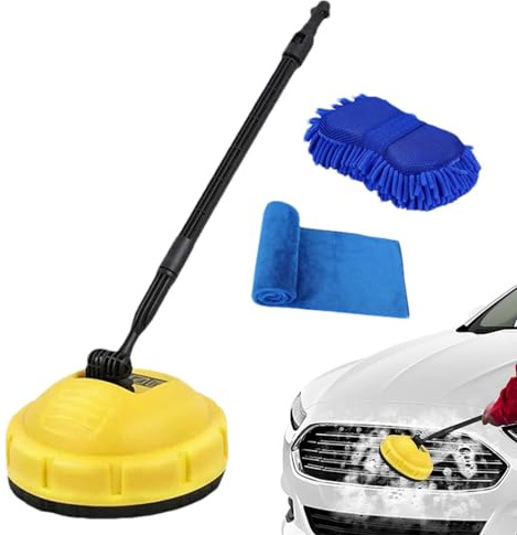 Limpiador de superficies de alta presión para Karcher -K7 | Limpiador giratorio de superficies planas | Cepillo giratorio de mango largo para Karcher -K7 Series con 2 toallas