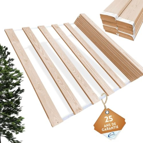 Rollrost 100x200 cm - 13 Leisten - extra starker Lattenrost aus Massivholz - belastbar bis 150 kg - Rolllattenrost für Einzelbett oder Doppelbetten