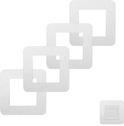 4 Stück Lichtschalter Schutz für Wand,Lichtschalter Abdeckplatten, Tapetenschutz Lichtschalter, Tapetenschutz Lichtschalter für Steckdose Dekoration(8.6 * 8.6cm,Grau)