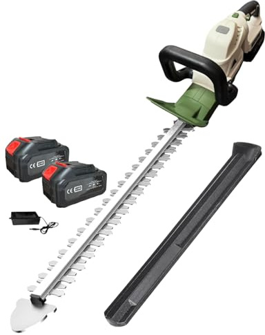 A.M.C. Tagliasiepi a Batteria Professionale, Lunghezza Lama 51 cm, Tosasiepi, Taglia Siepi, Giardino Arbusti Siepi, con 2 Batterie da 4.0 Ah, Bassa Rumorosità 94dB, Peso 3.24 kg