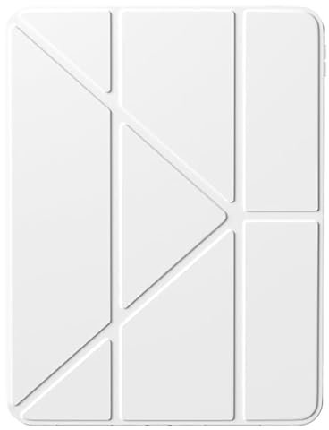 A-BEAUTY Hülle Kompatibel mit Samsung Galaxy Tab S7 FE 2021/S8 Plus 2022/S7 Plus 2020 12,4 Zoll, Stoßfeste Klar Cover, 6-in-1 Y-Förmige Trifold Ständer, Auto Schlafen/Wachen, Weiß