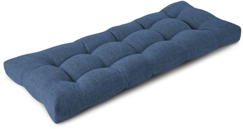 FlyGulls Bench Cushions for Indoor Furniture 106X43X8 cm, 1 PC, Navy | 3/8 cm Thick, Soft Non-Slip Window Seat Cushion, Tufted Bench Seat Cushion for Dining, Piano Benches and Window Seats