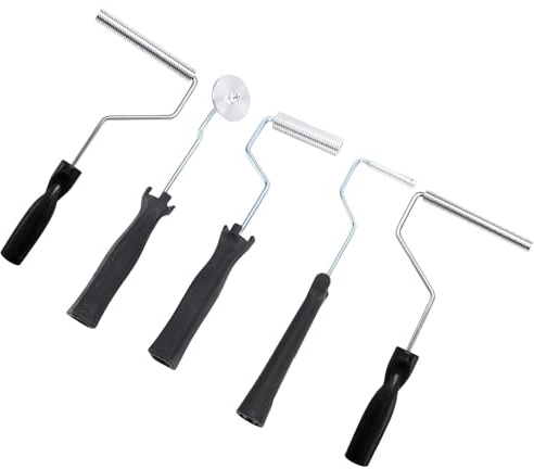 Topiky 5 Rodillos Laminadores de Fibra de Vidrio, Kit de Herramientas de Paleta de Burbujas con Cabeza de Aluminio, Kit de Herramientas de Rodillo de Fibra de Vidrio, de Rodillo de Pintura Laminado