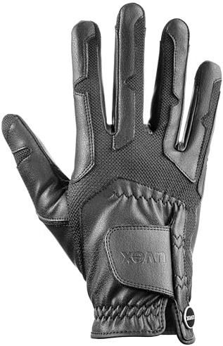 Uvex ventraxion - Flexibler Reithandschuh für Damen und Herren - exzellenter Grip & strapazierfähig - touchscreenfähig - 4D-Stretch an Fingern - Black - 8-9