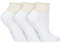 IOMI - 3 Pairs Extra Wide Cotton Cushioned Short Ankle Diabetic Socks for Swollen Feet and Legs (4-8 UK, White (Short))
