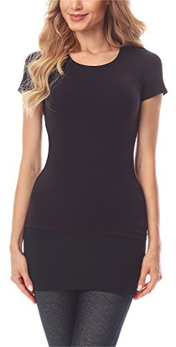 Merry Style Damen Verlängerungsgurt für Hemden T-Shirts Nierenwärmer Minirock MS10-202 (Schwarz, XXL)