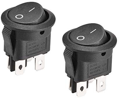 sourcing map 2 Stk. Rund 4-Polig Bootswippschalter Kippschalter Schalter EIN/AUS AC 250V/6A 125V/10A