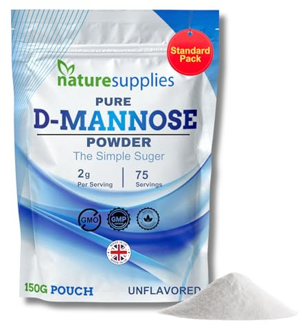 D Mannose Powder 150 g Pack - Pure D-Mannose for Natural Support - (NOT D Mannose Capsules or Tablets) GMO Free, Vegan Friendly, No Chemicals - High Strength Dmannose Supplement by Naturesupplies