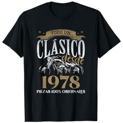 Nacido en 1978 - 46 Años Cumpleaños Moto Biker Hombre Motero Camiseta
