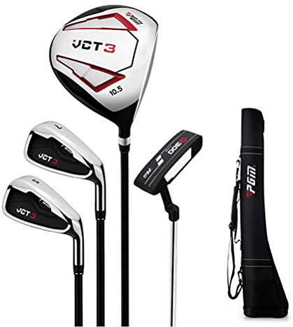 Complete Beginner Golf Club Set,Golf Mens Right Hand Club Set,Graphite Shaft,Pack of 4 with Cart Bag