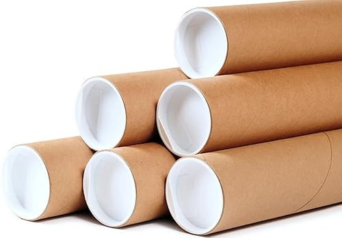 supplyhut 50 - 2 x 15 Round Cardboard Shipping Mailing Tube Tubes With End Caps