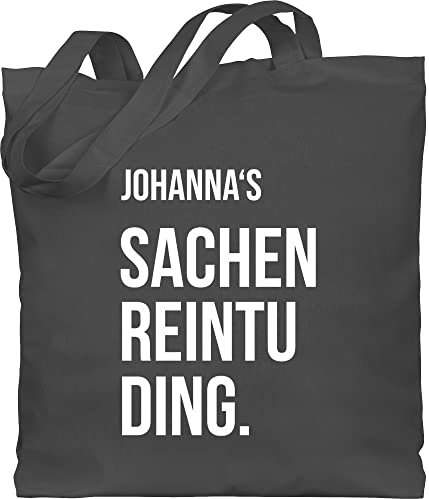 Baumwolltasche - Taschen - Damen - Sachenreintuding mit Name personalisiert I Sachen Reintu Ding Name | Stoffbeutel mit Spruch - Unisize - Dunkelgrau - sprüche einkaufsbeutel
