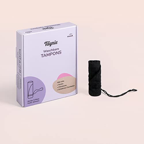 Taynie Waschbare Tampons ultra – Wiederverwendbare Tampons aus Bio-Baumwolle Alternative zu Einwegtampons, saugstark und hautfreundlich, für mittel starke Blutung, 90 °C waschbar, mit Rückholbändchen