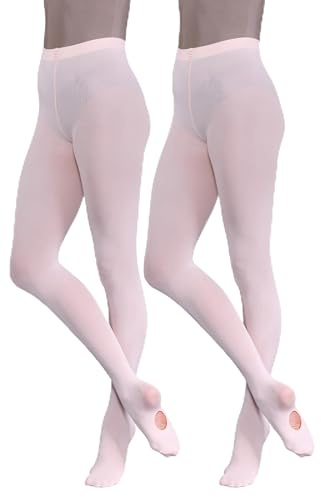 2 Pairs Dance Ballet Convertible Tights 60 Denier For Girls and Women