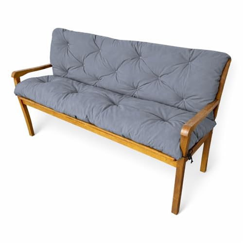4L Textil Cuscini da Esterno Cuscino per Panca da Esterno da Giardino Cuscini Dondolo 3 posti Cuscini per pallet resistente alle intemperie (150x50x50 cm, Grigio scuro resistente ai raggi UV)